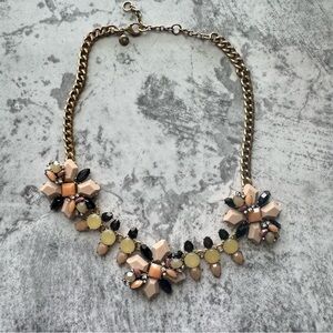 J. Crew Cream and Black Floral Necklace
